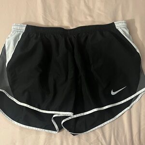 Nike Women's Black and White Athletic Shorts